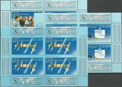 DDR 1988 Mi-Nr. 3190/92 Kleinbögen ** MNH