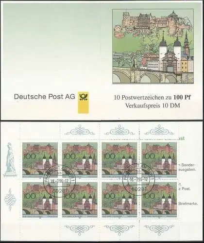 DEUTSCHLAND 1996 Mi-Nr. MH 33 Markenheft/booklet o used - aus Abo