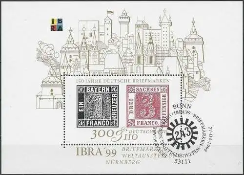 DEUTSCHLAND 1999 Mi-Nr. Block 46 o used - aus Abo