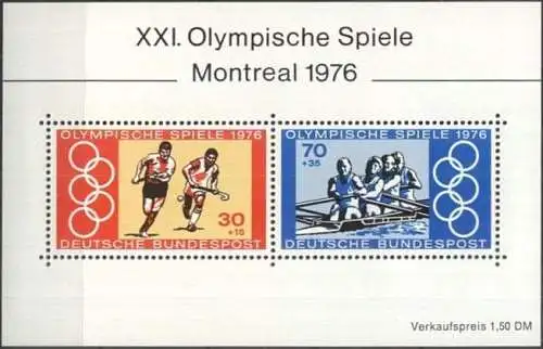 DEUTSCHLAND 1976 Mi-Nr. Block 12 ** MNH