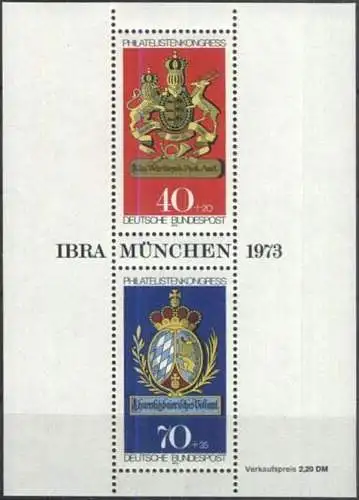 DEUTSCHLAND 1973 Mi-Nr. Block 9 ** MNH