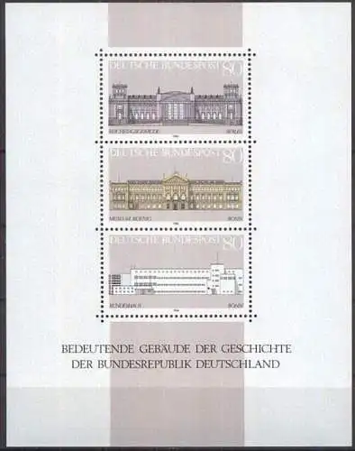 DEUTSCHLAND 1986 Mi-Nr. Block 20 ** MNH