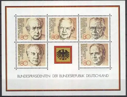 DEUTSCHLAND 1982 Mi-Nr. Block 18 ** MNH