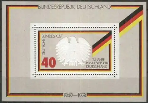 DEUTSCHLAND 1974 Mi-Nr. Block 10 ** MNH