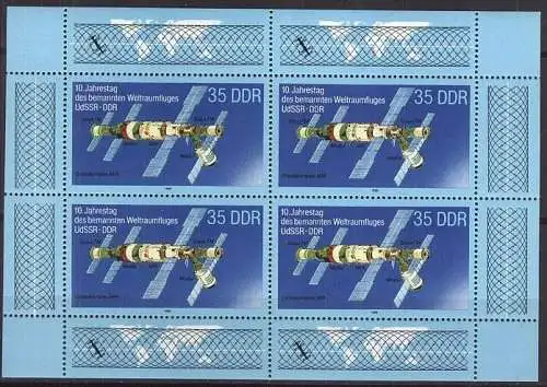 DDR 1988 Mi-Nr. 3192 Kleinbogen ** MNH