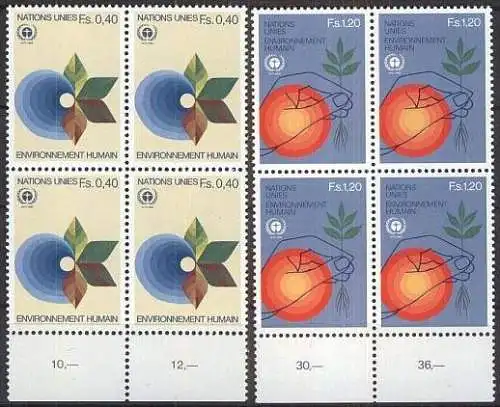 UNO GENF 1982 Mi-Nr. 105/06 Viererblock ** MNH