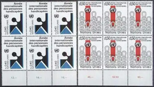 UNO GENF 1981 Mi-Nr. 97/98 Bogenteil ** MNH