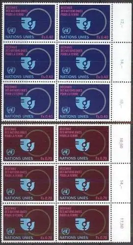 UNO GENF 1980 Mi-Nr. 89/90 Sechserblock ** MNH