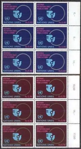 UNO GENF 1980 Mi-Nr. 89/90 Sechserblock ** MNH