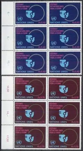 UNO GENF 1980 Mi-Nr. 89/90 Bogenteil ** MNH