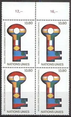 UNO GENF 1980 Mi-Nr. 88 Viererblock ** MNH