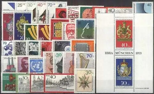 DEUTSCHLAND 1973 Mi-Nr. 753-90 Jahrgang/year set ** MNH