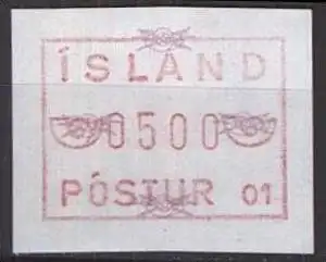 ISLAND 1983 Mi-Nr. ATM 1 Automatenmarke ** MNH