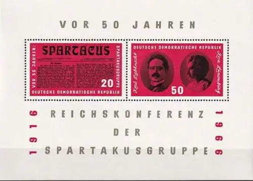 DDR 1966 Mi-Nr. Block 25 ** MNH