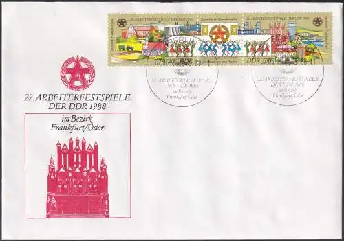 DDR 1988 Mi-Nr. 3168/69 FDC