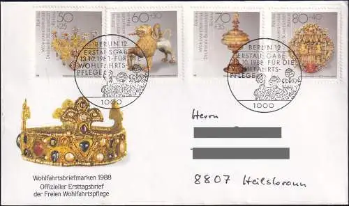 BERLIN 1988 Mi-Nr. 818/21 FDC