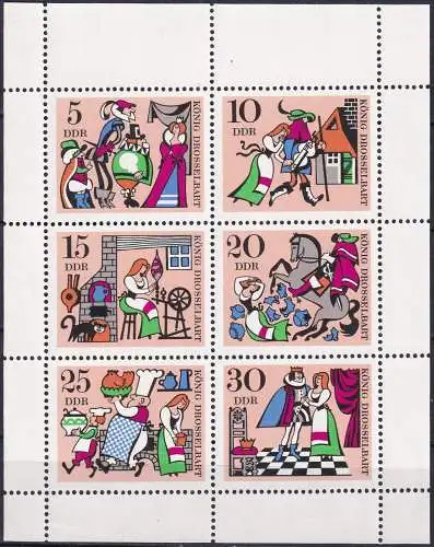 DDR 1967 Mi-Nr. 1323/28 Kleinbogen ** MNH