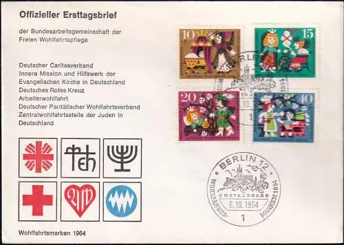 BERLIN 1964 Mi-Nr. 237/40 FDC