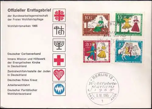 BERLIN 1965 Mi-Nr. 266/69 FDC