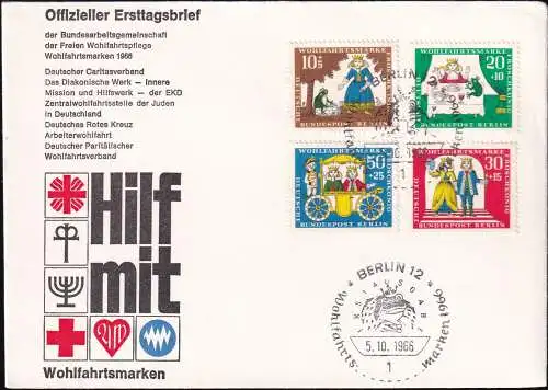 BERLIN 1966 Mi-Nr. 295/98 FDC