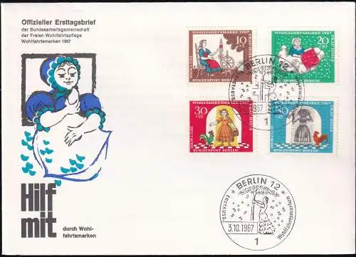 BERLIN 1967 Mi-Nr. 310/13 FDC