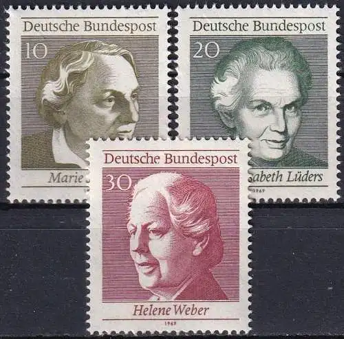 DEUTSCHLAND 1969 Mi-Nr. 596/98 ** MNH