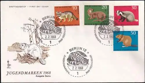 BERLIN 1968 Mi-Nr. 316/19 FDC