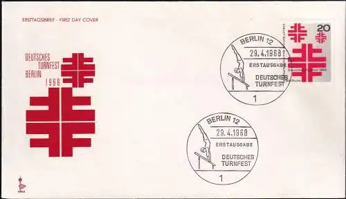 BERLIN 1968 Mi-Nr. 321 FDC