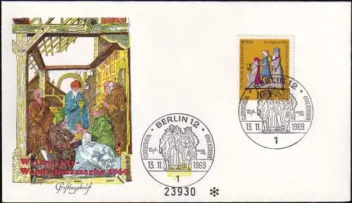 BERLIN 1969 Mi-Nr. 352 FDC