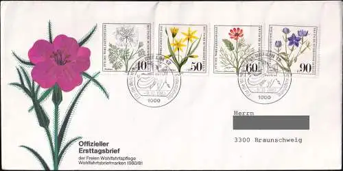 BERLIN 1980 Mi-Nr. 629/32 FDC