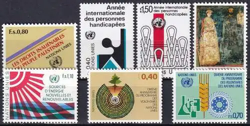 UNO GENF 1981 Mi-Nr. 96/102 kompletter Jahrgang/complete year set ** MNH