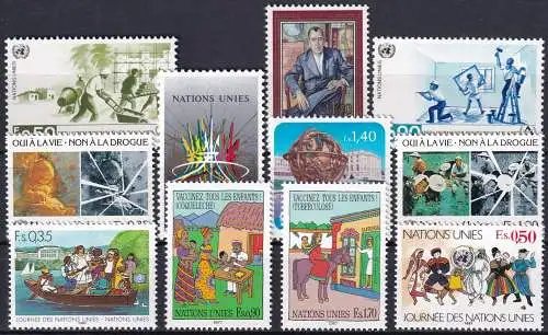 UNO GENF 1987 Mi-Nr. 151/161 kompletter Jahrgang/complete year set ** MNH