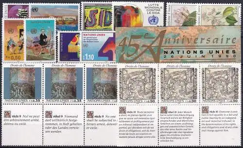 UNO GENF 1990 Mi-Nr. 182/193 kompletter Jahrgang/complete year set ** MNH