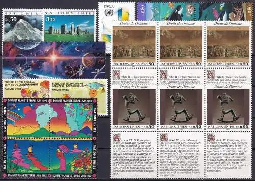 UNO GENF 1992 Mi-Nr. 210/224 kompletter Jahrgang/complete year set ** MNH