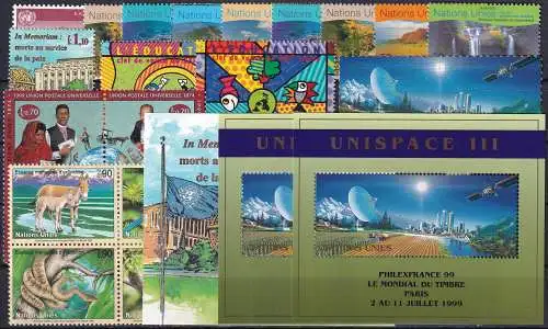 UNO GENF 1999 Mi-Nr. 360/383 kompletter Jahrgang/complete year set ** MNH