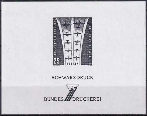 BERLIN 1959 Mi-Nr. 188 Schwarzdruck Luftbrücke