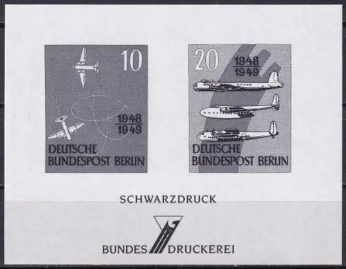 BERLIN 1959 Mi-Nr. 188 Schwarzdruck Entwürfe Luftbrücke