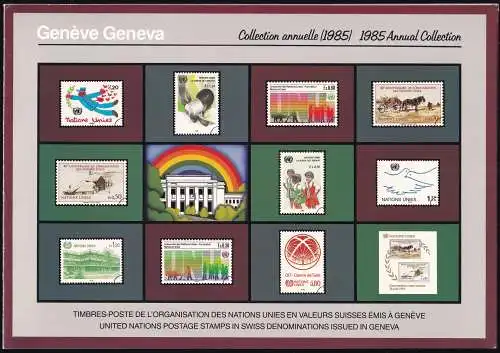 UNO GENF 1985 Mi-Nr. 127-136 Jahresmappe 1985 MNH **