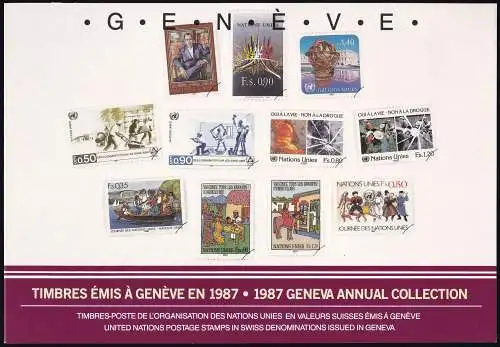 UNO GENF 1987 Mi-Nr. 151-161 Jahresmappe 1987 MNH **