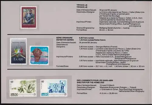 UNO GENF 1987 Mi-Nr. 151-161 Jahresmappe 1987 MNH **