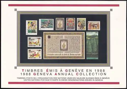 UNO GENF 1988 Mi-Nr. 162-172 Jahresmappe 1988 MNH **