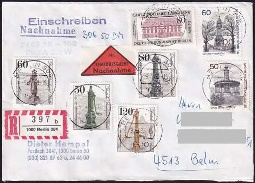 BERLIN 1983 Mi-Nr. 689/92 Nachnahme-Einschreibe-Brief