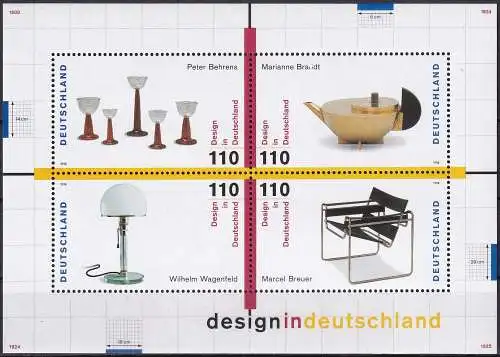 DEUTSCHLAND 1998 Mi-Nr. Block 45 ** MNH