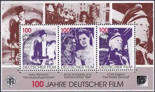 100 Jahre Deutscher Film -  Nachdruck Vignette Heinz Rühmann, Romy Schneider, Curd Jürgens