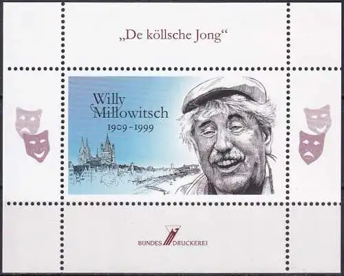 Willy Millowitch -  Nachdruck Vignette De köllsche Jong