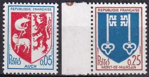 FRANKREICH 1966 Mi-Nr. 1534/35 A ** MNH