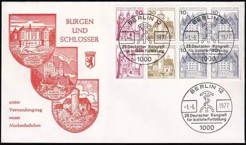 BERLIN 1977 Mi-Nr. HBL 18 aus MH 10 FDC