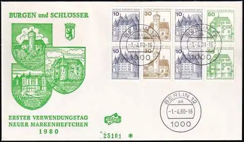 BERLIN 1980 Mi-Nr. HBL 19 aus MH 11 FDC