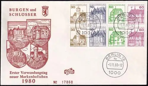 BERLIN 1980 Mi-Nr. HBL 20 aus MH 12 FDC