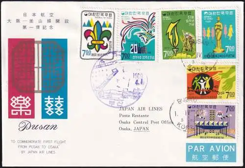 SÜDKOREA 1969 JAL FIRST FLIGHT PUSAN - OSAKA